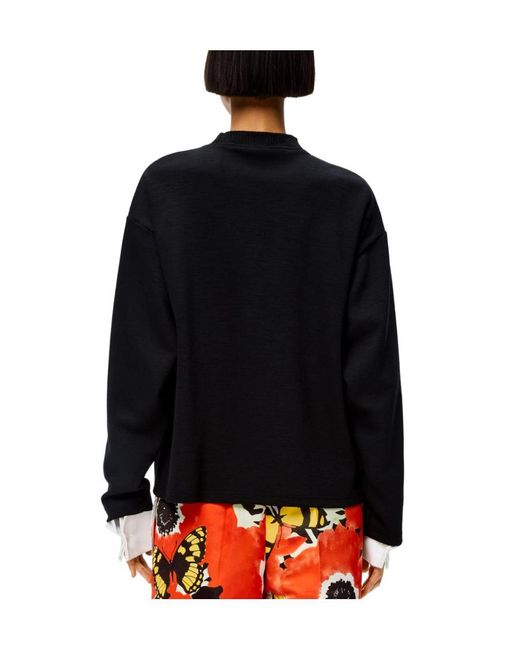 Loewe Black Shirt-Hem Sweatshirt