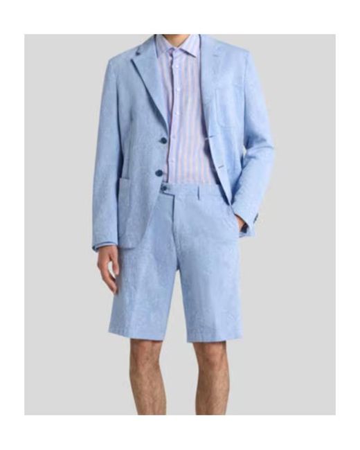Etro Blue Single Breasted Jacket for men