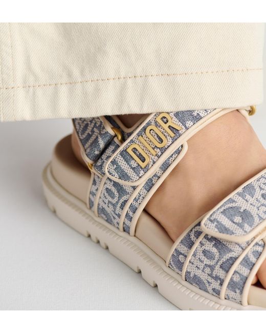 Dior White Christian Act Logo Plaque Double-Strap Sandals
