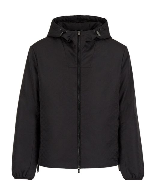 Emporio Armani Black Windproof And Waterproof Jacket for men