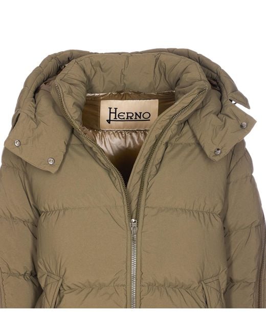 Herno Green Zip-Up Hooded Jacket