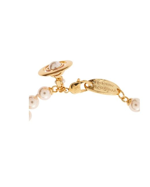 Vivienne Westwood Metallic Simonetta Pearl Bracelet