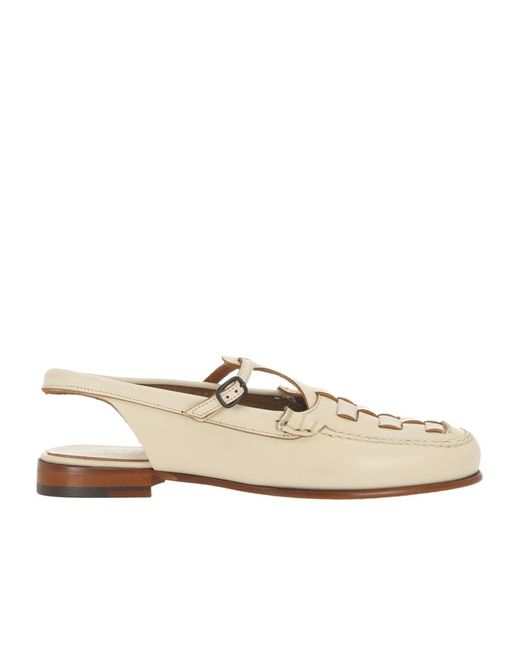 Hereu White Roqueta Slingback Moccasins