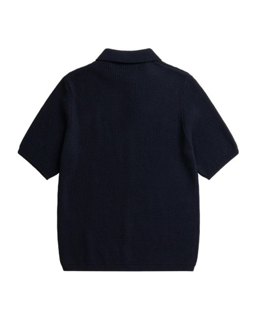 Norse Projects Blue Waffle-Knit Polo Shirt for men