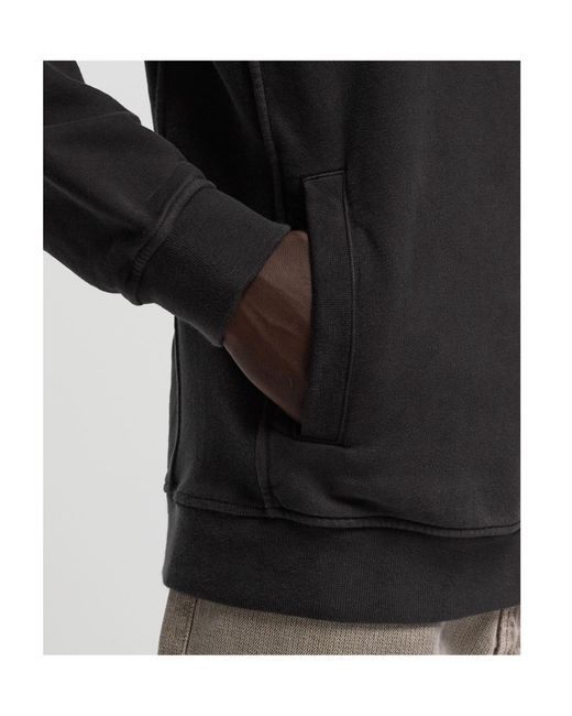 Stone Island Black Compass Patch Drawstring Hoodie for men