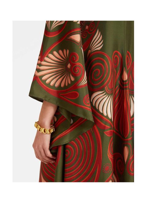 LaDoubleJ Multicolor Magnifico Botanical-Print Silk Dress