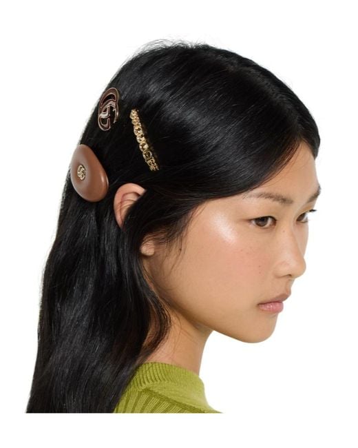 Gucci White Logo Hair Clips Set