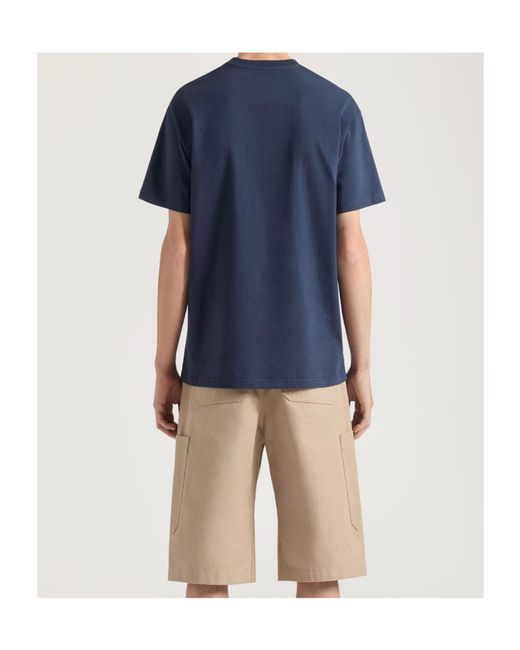 Givenchy Blue Paris Logo Printed Crewneck T-Shirt for men