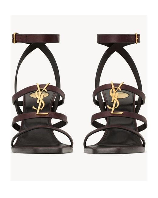 Saint Laurent Black Cassandra Logo Plaque Sandals