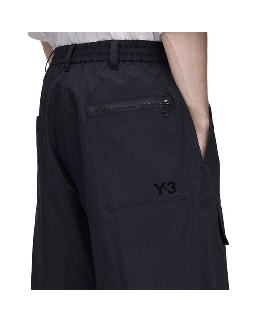 Y-3 Blue Wide Shorts for men
