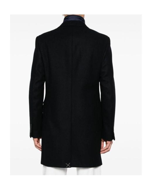 Fay Blue Single-Breasted Double Coat for men