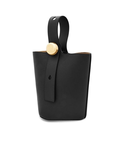 Loewe Black Mini Pebble Bucket Bag