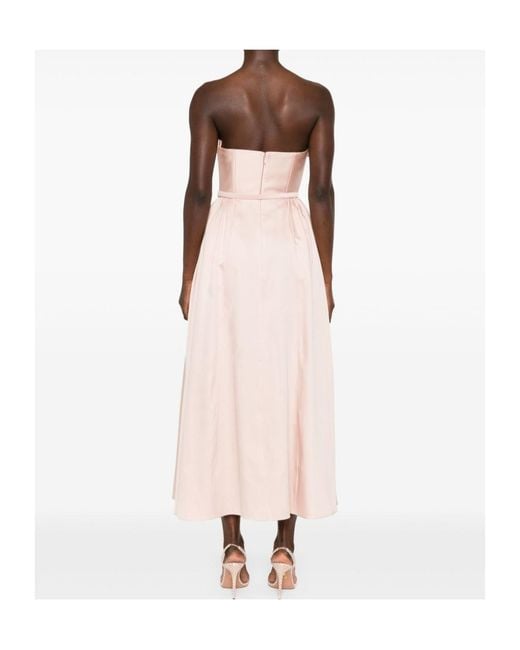Roland Mouret Pink Ruffle Midi Dress