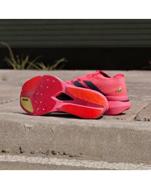Adidas Pink Adizero Prime X3 Strung Shoes for men