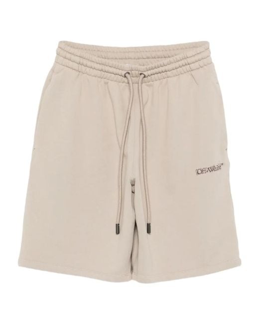 Off-White c/o Virgil Abloh Natural Drawstring Shorts for men