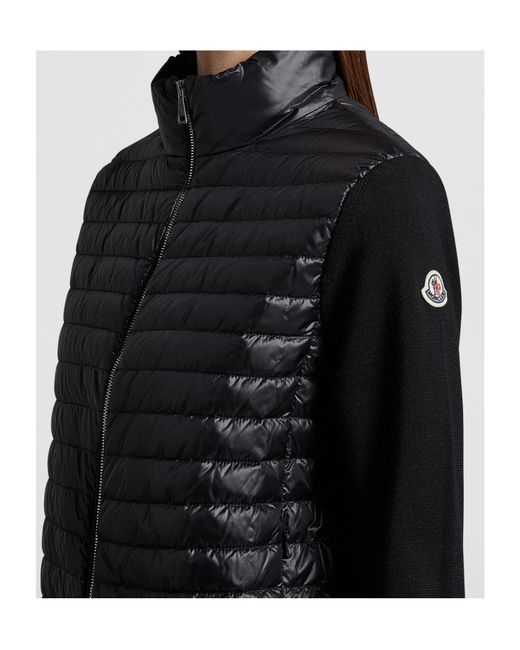 Moncler Black Padded Contrasting Zip-Up Jacket