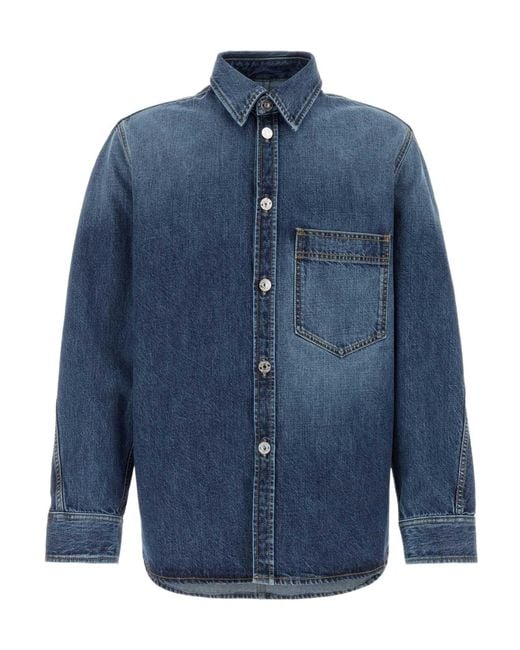 Givenchy Blue Oversized Denim Shirt for men
