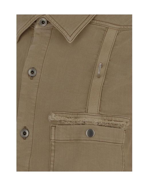 Rick Owens Green Long-Sleeve Shirt Jacket for men