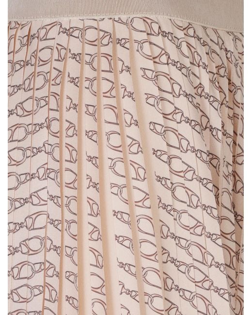 Herno Pink All-Over Patterned Pleated Skirt