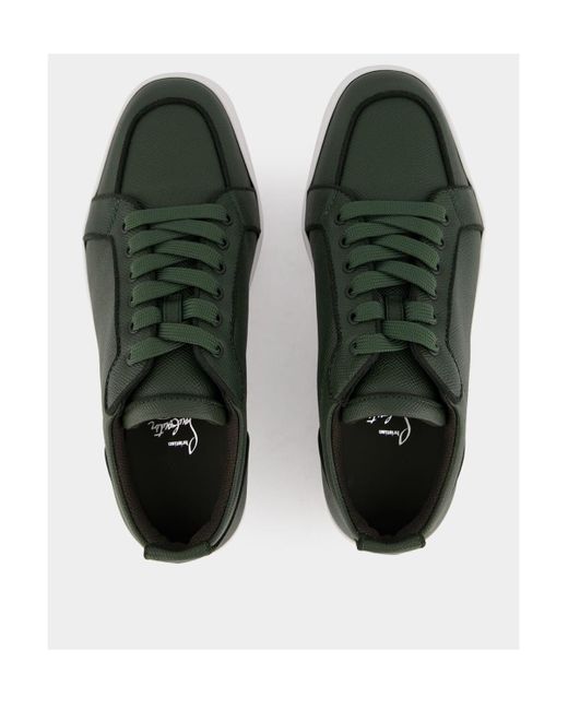 Christian Louboutin Green Rantulow Lace-Up Sneakers for men