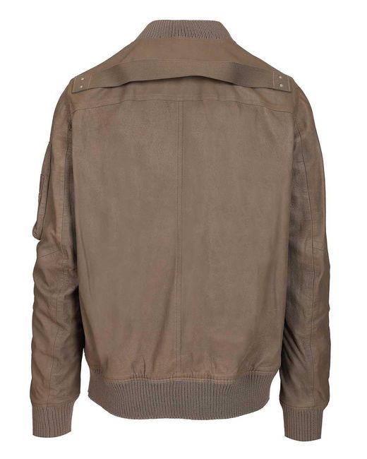 Rick Owens Brown Zip-Up Bomber Jacket for men