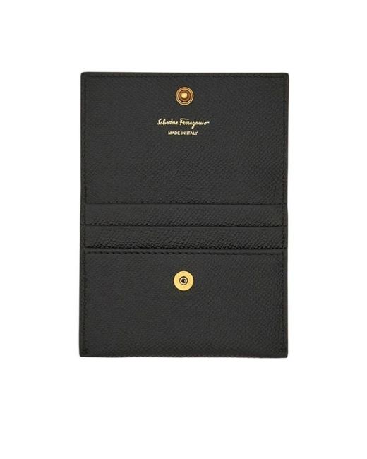 Ferragamo Black Gancini Credit Card Holder