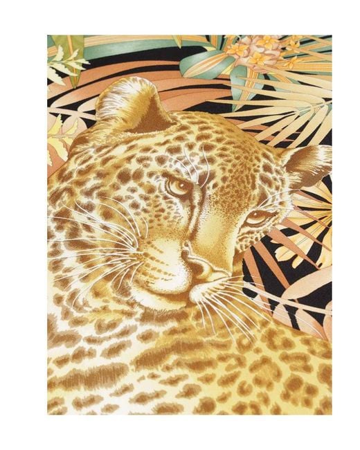 Ferragamo Metallic Printed Silk Scarf