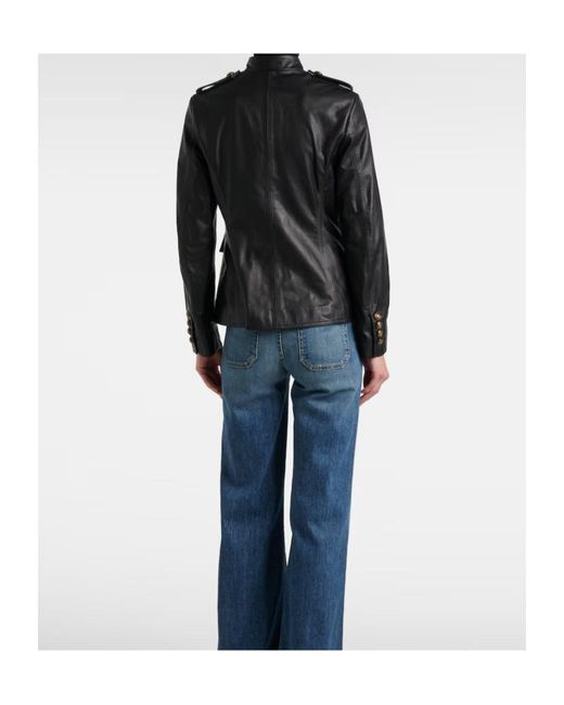 Nili Lotan Black Button Leather Jacket
