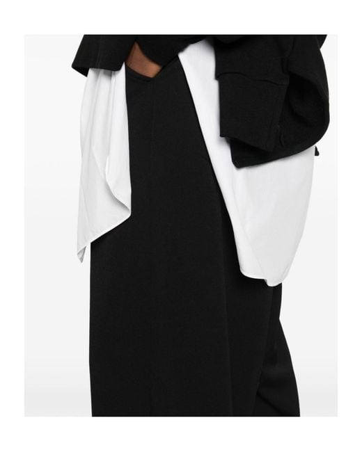 Yohji Yamamoto Black Gabardine Asymmetry Baggy Pants
