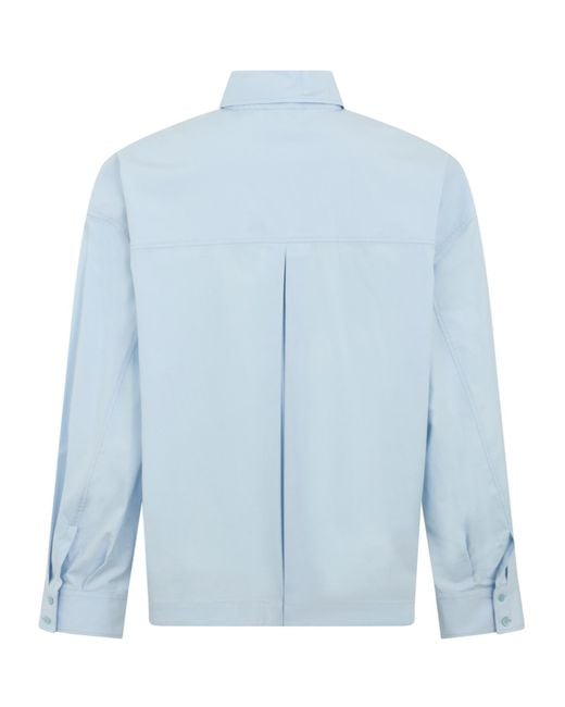Peserico Blue Cropped Pocket Shirt