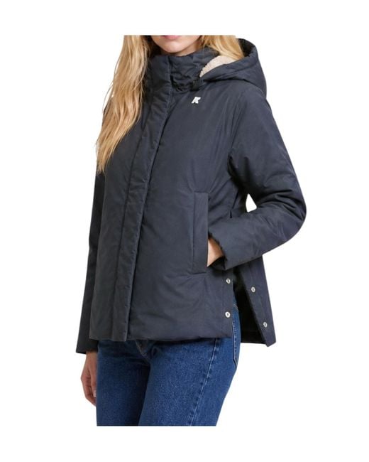 K-Way Blue Long-Sleeve Hooded Padded Jacket