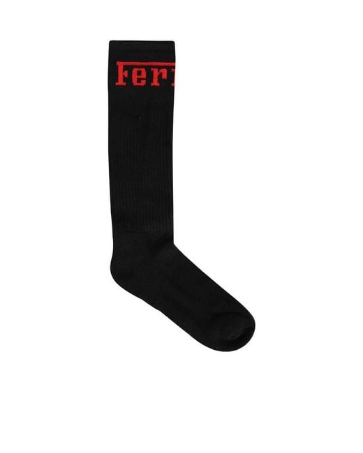 Ferrari Black Logo Socks for men