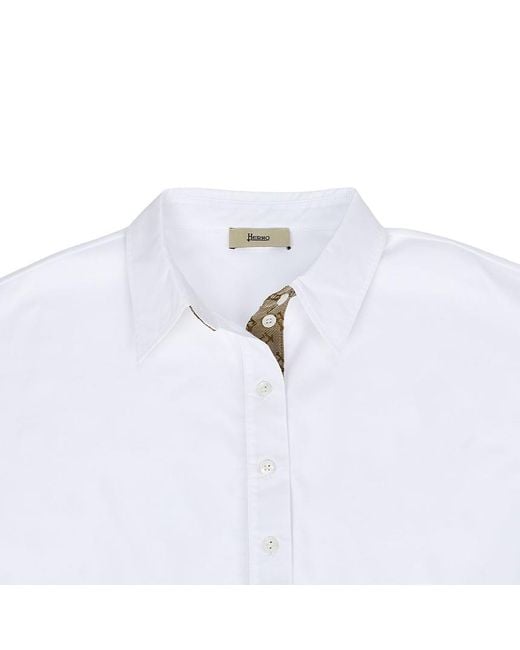 Herno White Button Polo Shirt