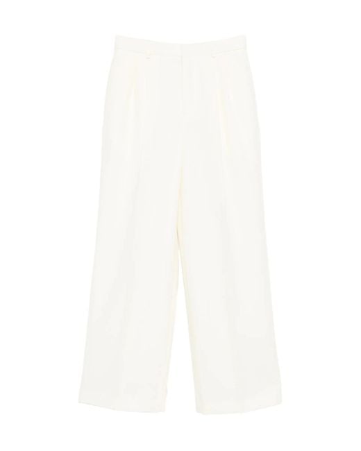 AMI White Low Waist Trousers