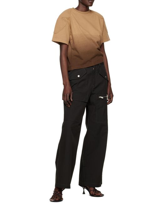 Dion Lee Brown Gradient-Effect Short-Sleeved T-Shirt