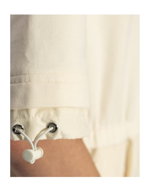 Moncler Natural Short-Sleeved Drawstring Midi Dress