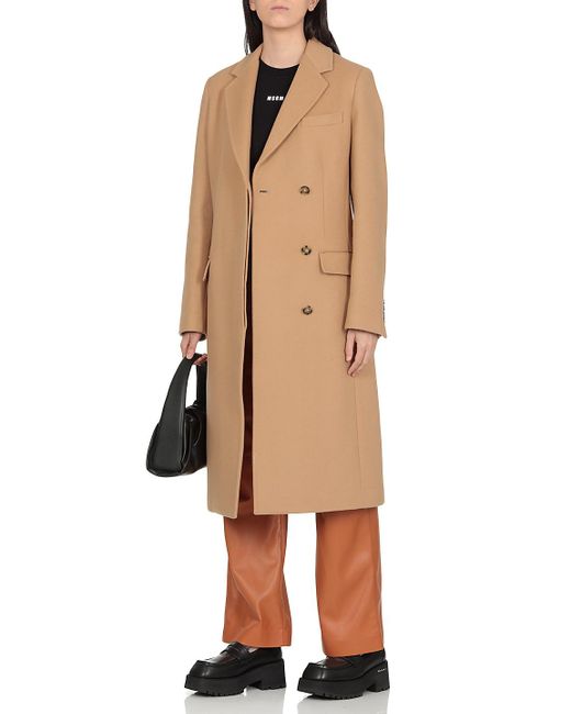 MSGM Natural Double-Breasted Tailored Coat
