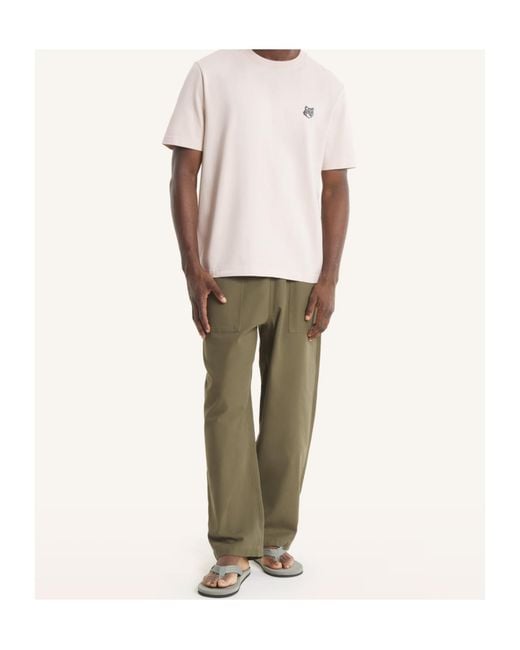 Maison Kitsuné White Maison Kitsuné Fox Head Comfort T-Shirt for men