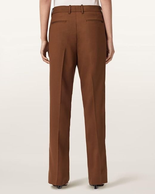 AllSaints Brown Beck Belt Loop Casual Pants