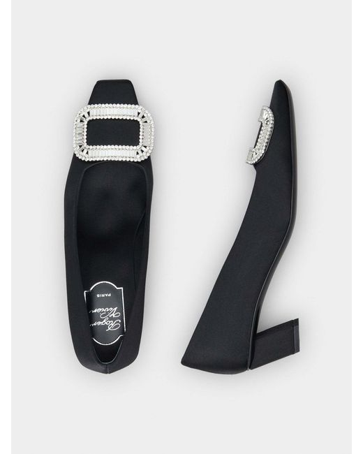 Roger Vivier Black Belle Vivier Pilgrim Buckle Embellished Pumps