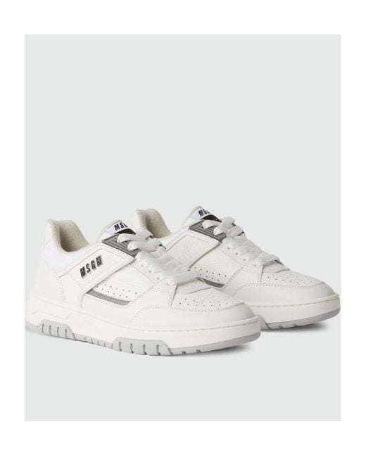 MSGM White Round-Head Sneakers for men