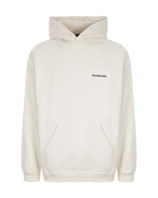 Balenciaga White Oversized Cotton Sweater for men
