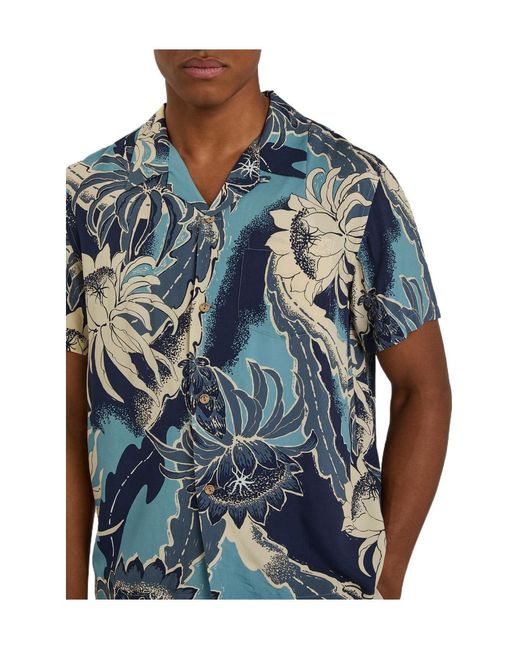 J.W. Anderson Blue Floral-Print Woven Shirt for men