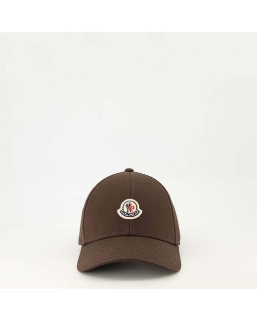Moncler Brown Logo Patch Baseball Cap for men