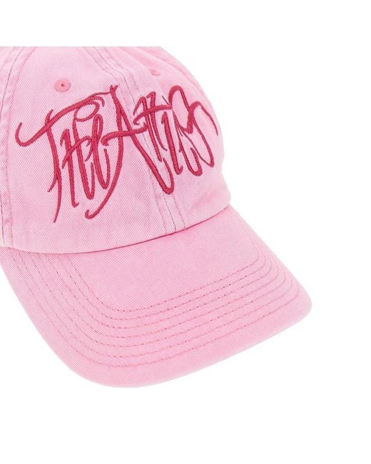 The Attico Pink Embroidered Baseball Cap
