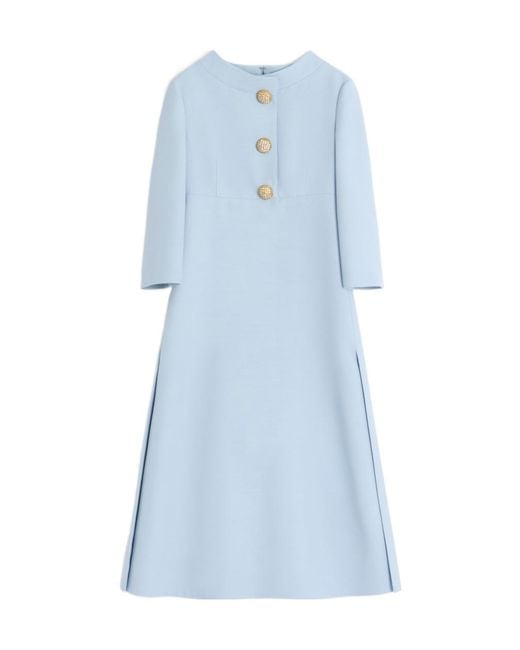Valentino Blue Crepe Couture Midi Dress