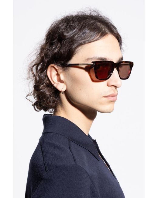 McQueen Pink Eyewear T-Bar Icon Square Frame Sunglasses for men