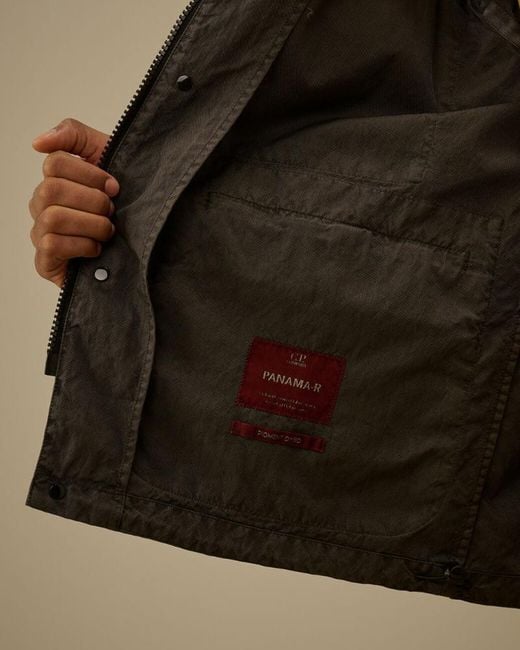 C P Company Brown Goggle Hooded Jacket for men