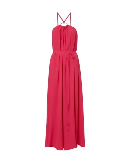 Joseph Red Zuzi Halterneck Crêpe Maxi Dress