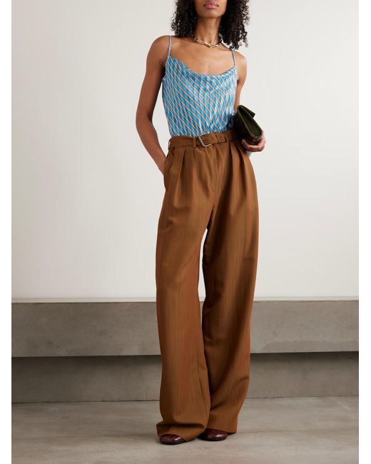 Dries Van Noten Blue Draped Striped Tank Top